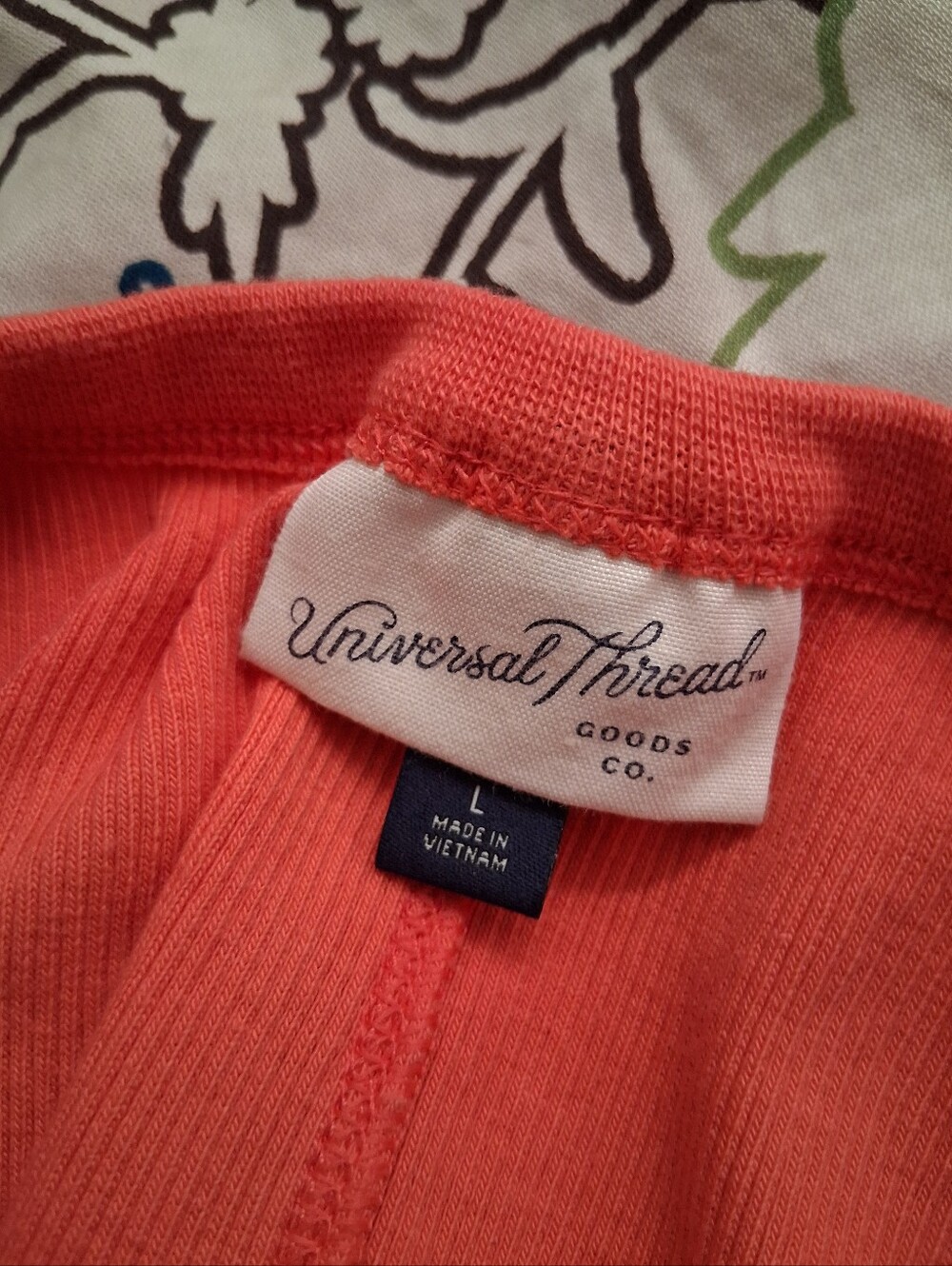 Universal Thread Coral Tank Top Large Ribbed - Picture 2 of 2